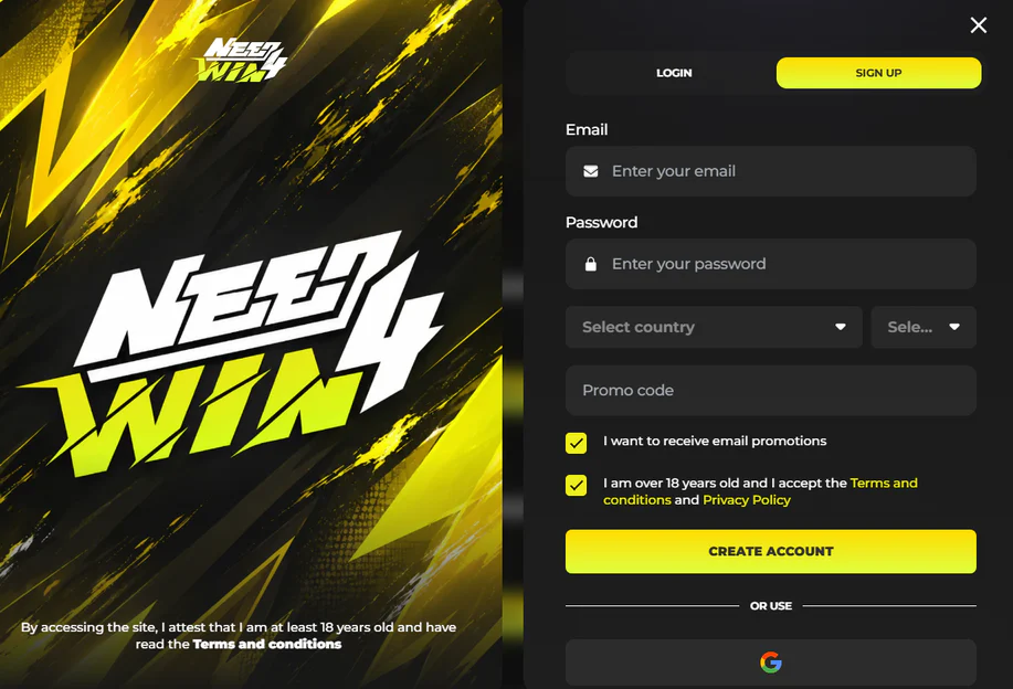 need4win casino sign up